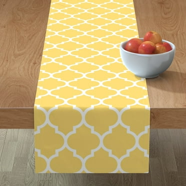 Round Tablecloth Quatrefoil Lattice Moroccan Cornflower Blue Cotton Sateen Round Tablecloth Quatrefoil Lattice Moroccan Cornflower Blue Cotton Sateen